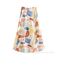 Graffiti Print Colorful Graffiti High-Waisted Skirt